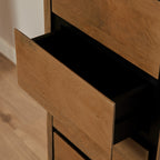 Ladekast RichWood | 5 Lade | Gelakt mangohout & zwart
