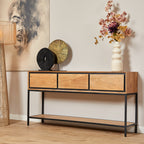 Sidetable RichWood | 3 Lade | Mangohout & Zwart
