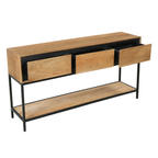 Sidetable RichWood | 3 Lade | Mangohout & Zwart