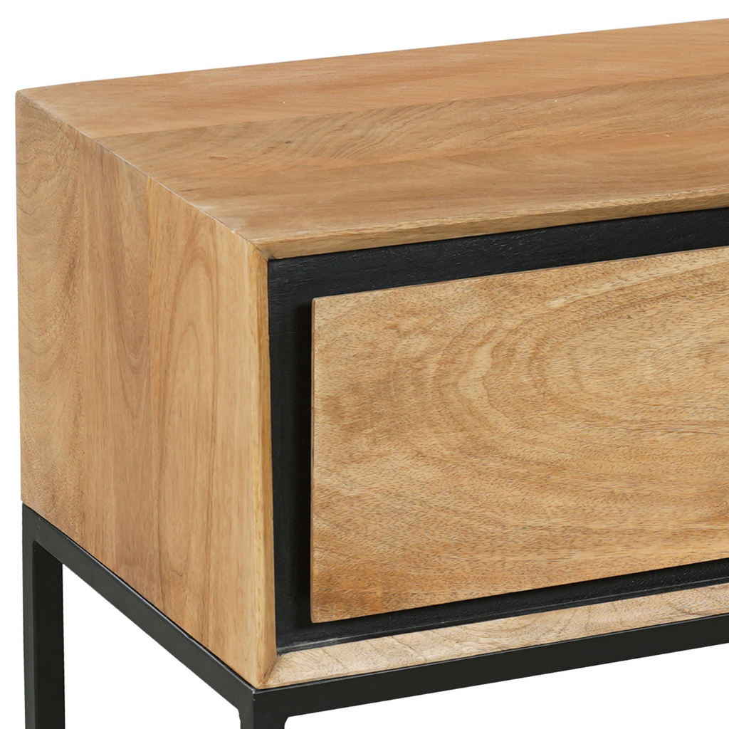 Sidetable RichWood | 3 Lade | Mangohout & Zwart