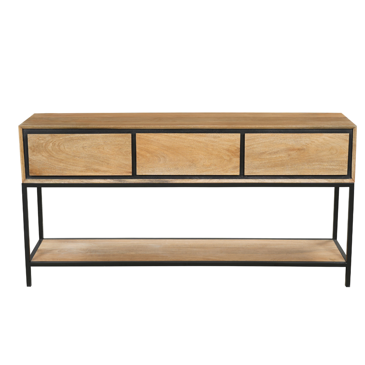 Sidetable RichWood | 3 Lade | Mangohout & Zwart