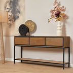 Sidetable RichWood | 3 Lade | Mangohout & Zwart