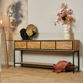 Sidetable RichWood | 4 Lades | Mangohout & Zwart