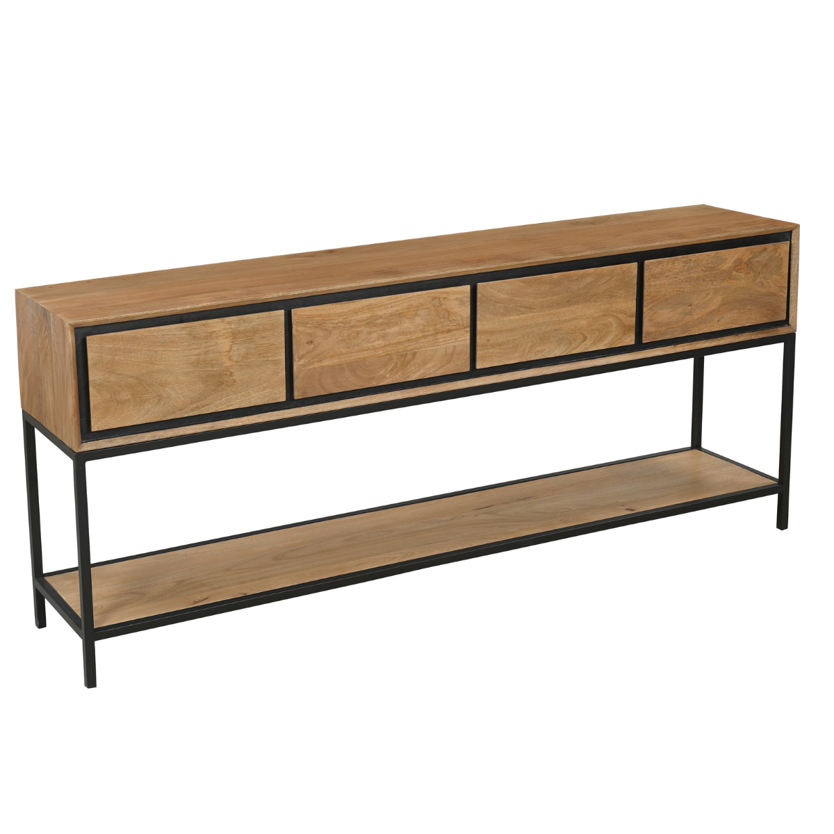 Sidetable RichWood | 4 Lades | Mangohout & Zwart