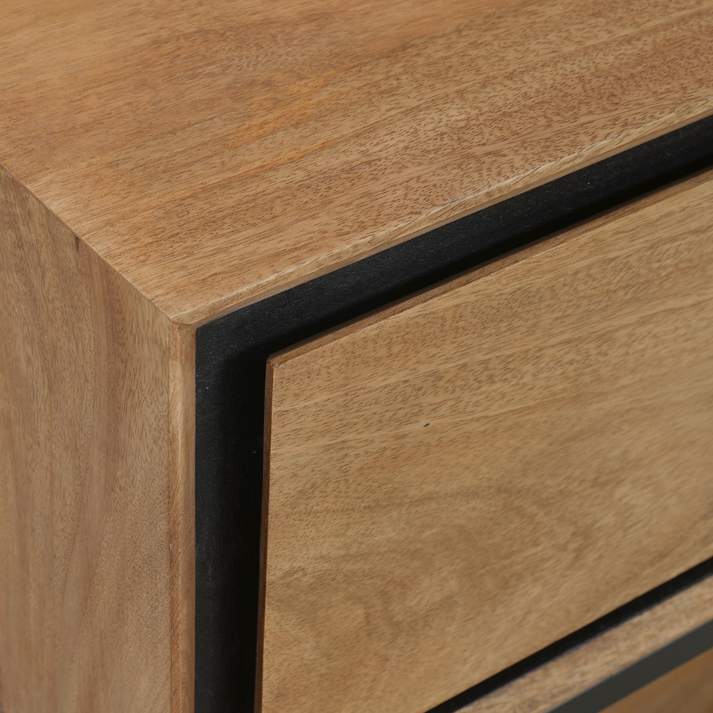 Sidetable RichWood | 4 Lades | Mangohout & Zwart