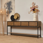 Sidetable RichWood | 4 Lades | Mangohout & Zwart