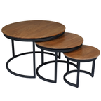 Salontafel RichWood | Set van 3 | Mangohout