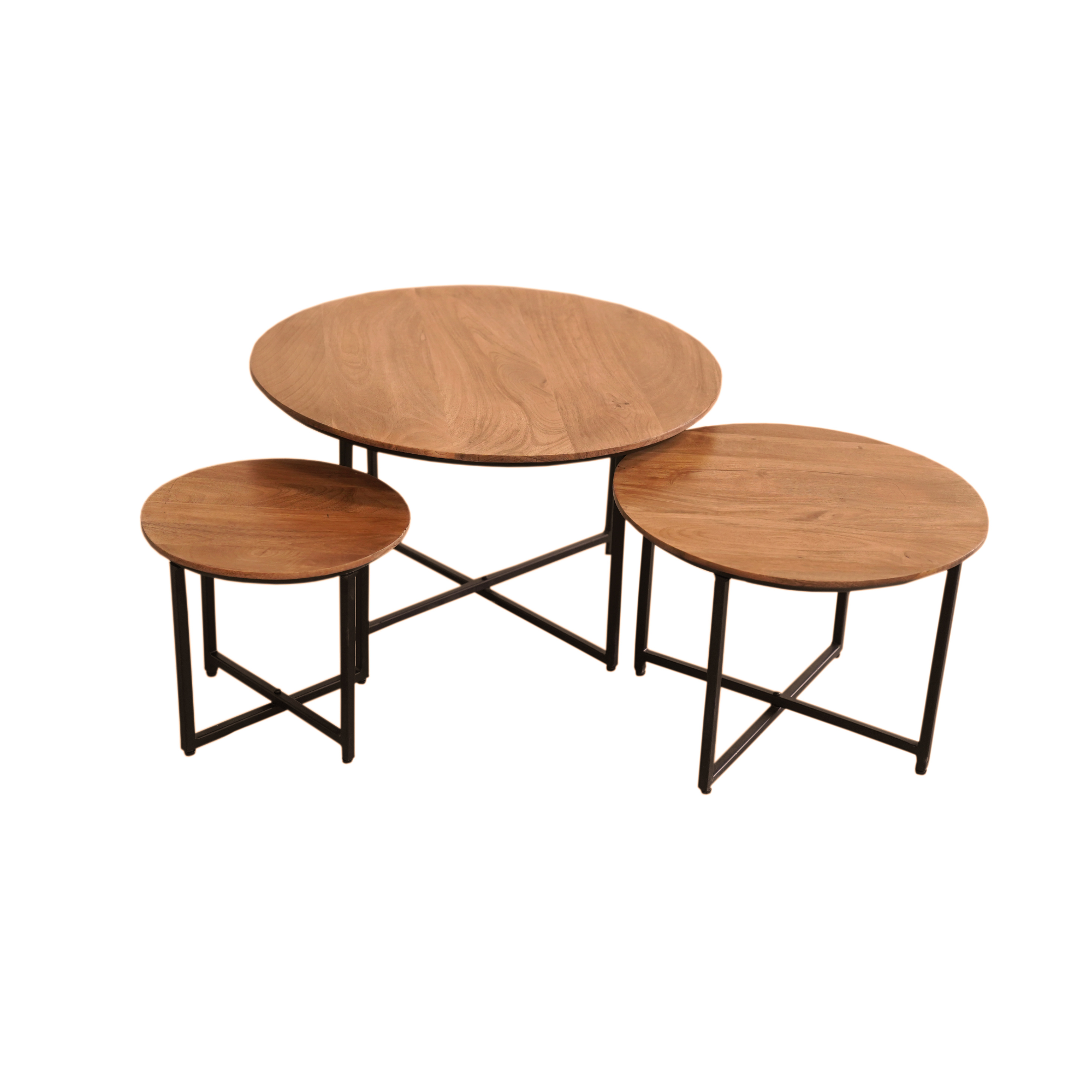 Salontafel RichWood | Set van 3 | Mangohout