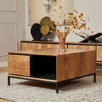 Salontafel RichWood | 2 Laden | Gelakt mangohout
