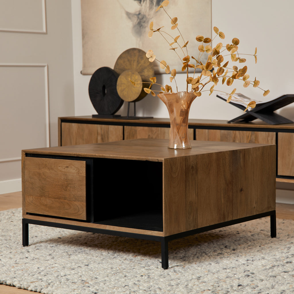 Salontafel RichWood | 2 Laden | Gelakt mangohout