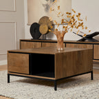 Salontafel RichWood | 2 Laden | Gelakt mangohout