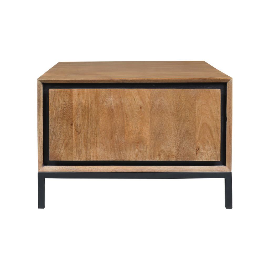Bijzettafel RichWood | Mangohout | Zwart onderstel