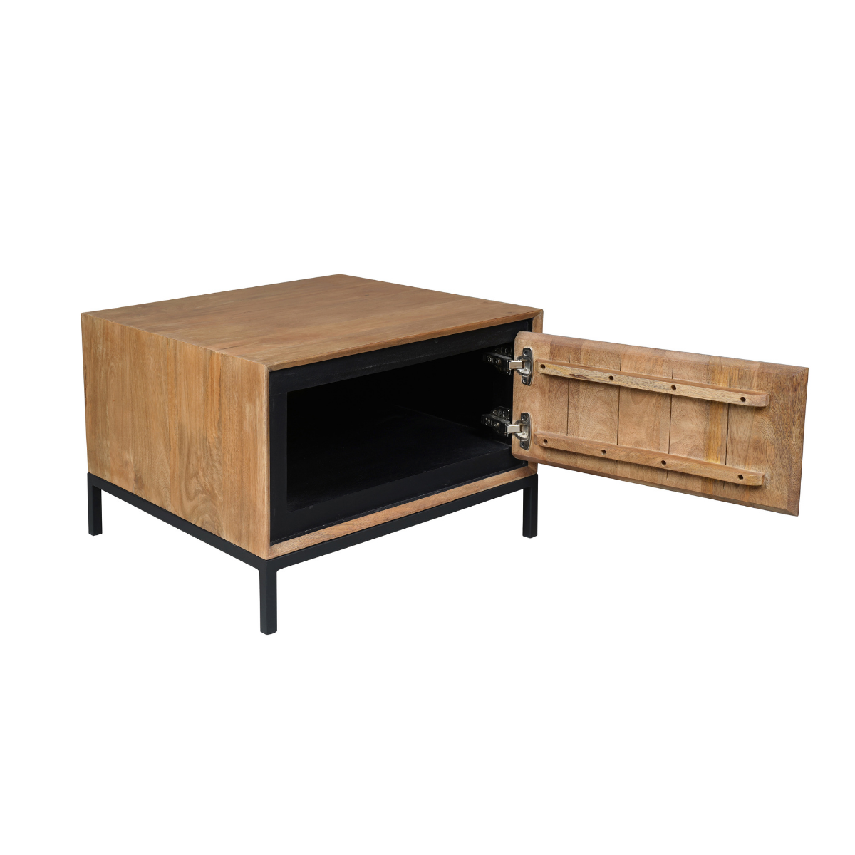 Bijzettafel RichWood | Mangohout | Zwart onderstel