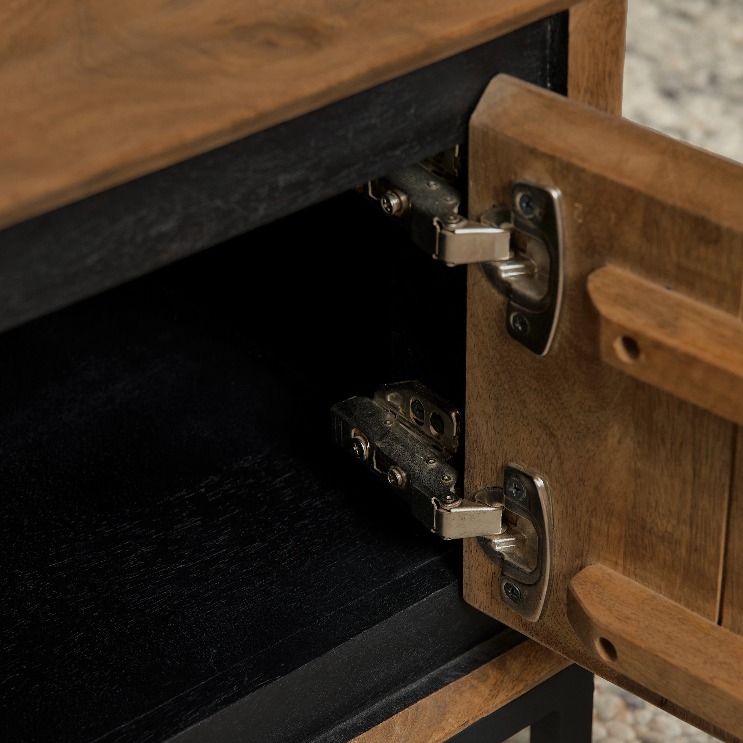 Bijzettafel RichWood | Mangohout | Zwart onderstel