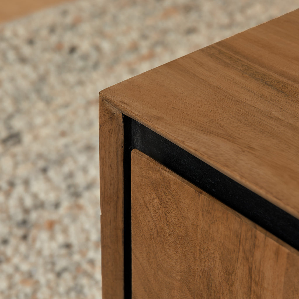 Bijzettafel RichWood | Mangohout | Zwart onderstel