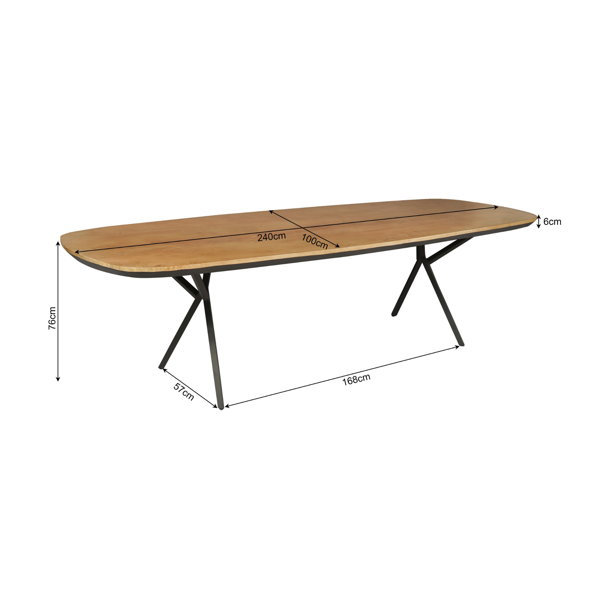 Eettafel RichWood | Mangohout | 240x100 cm