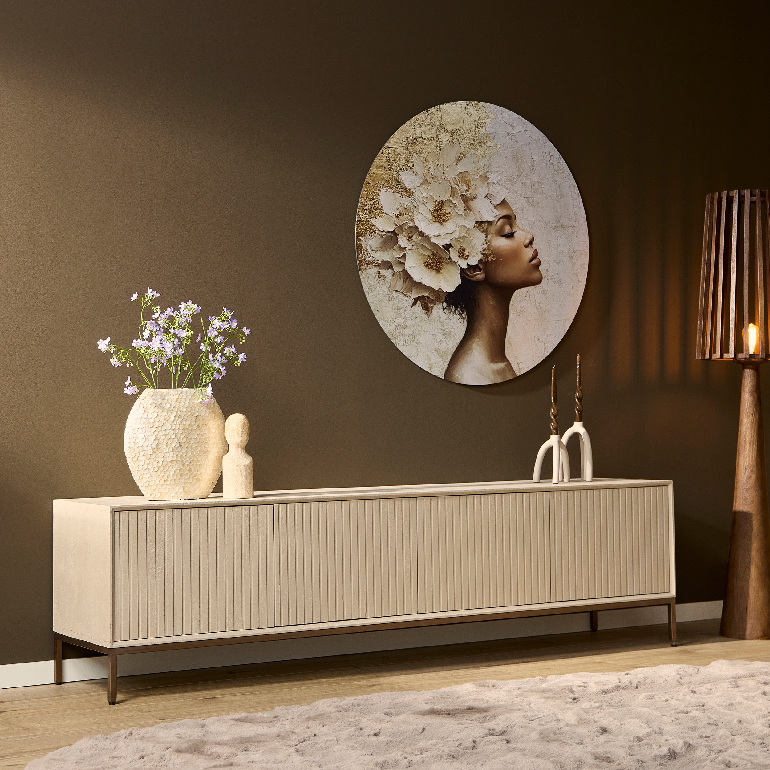 TV-meubel Madison Sand | Mangohout | 210 cm