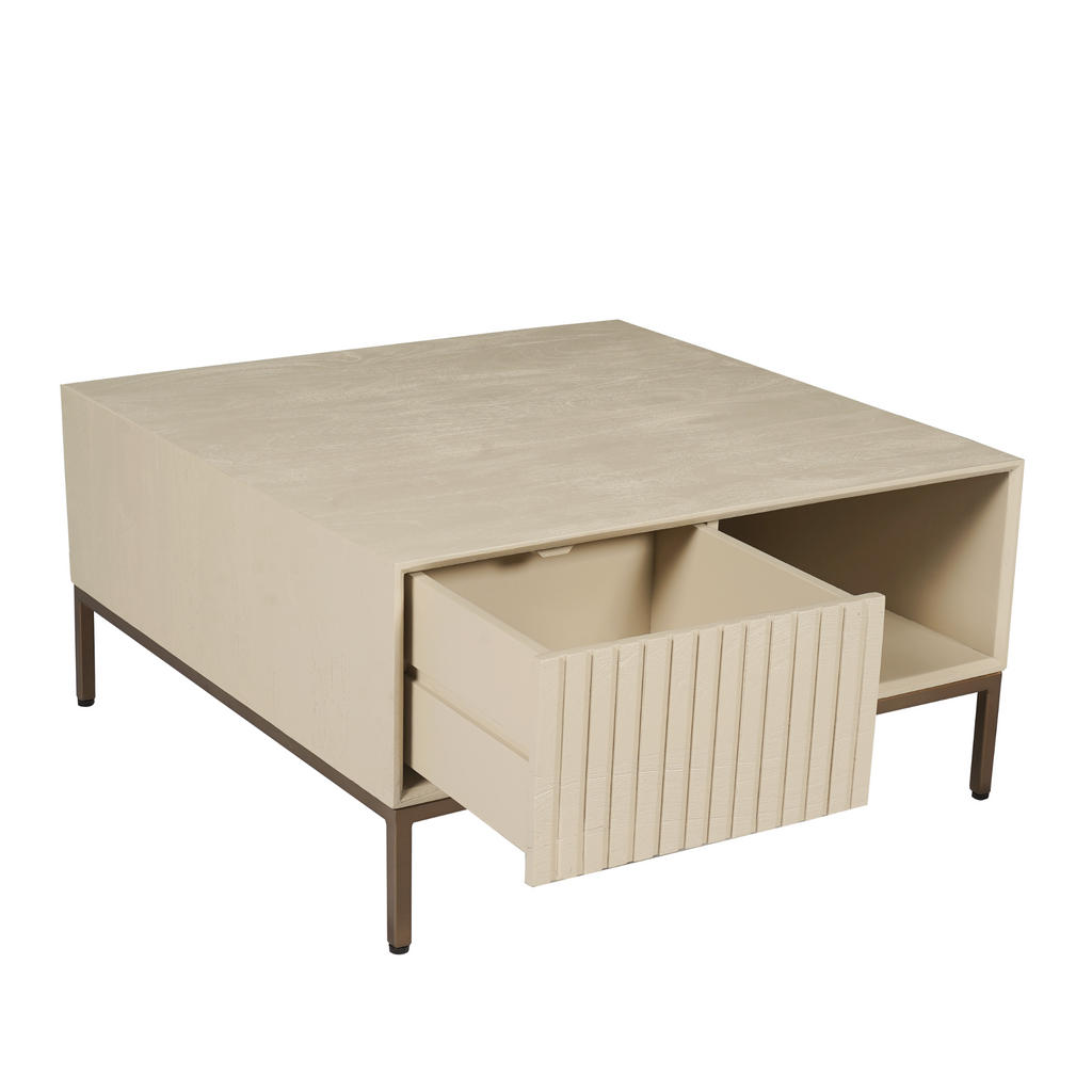 Salontafel Madison Sand | Mangohout | 80x80