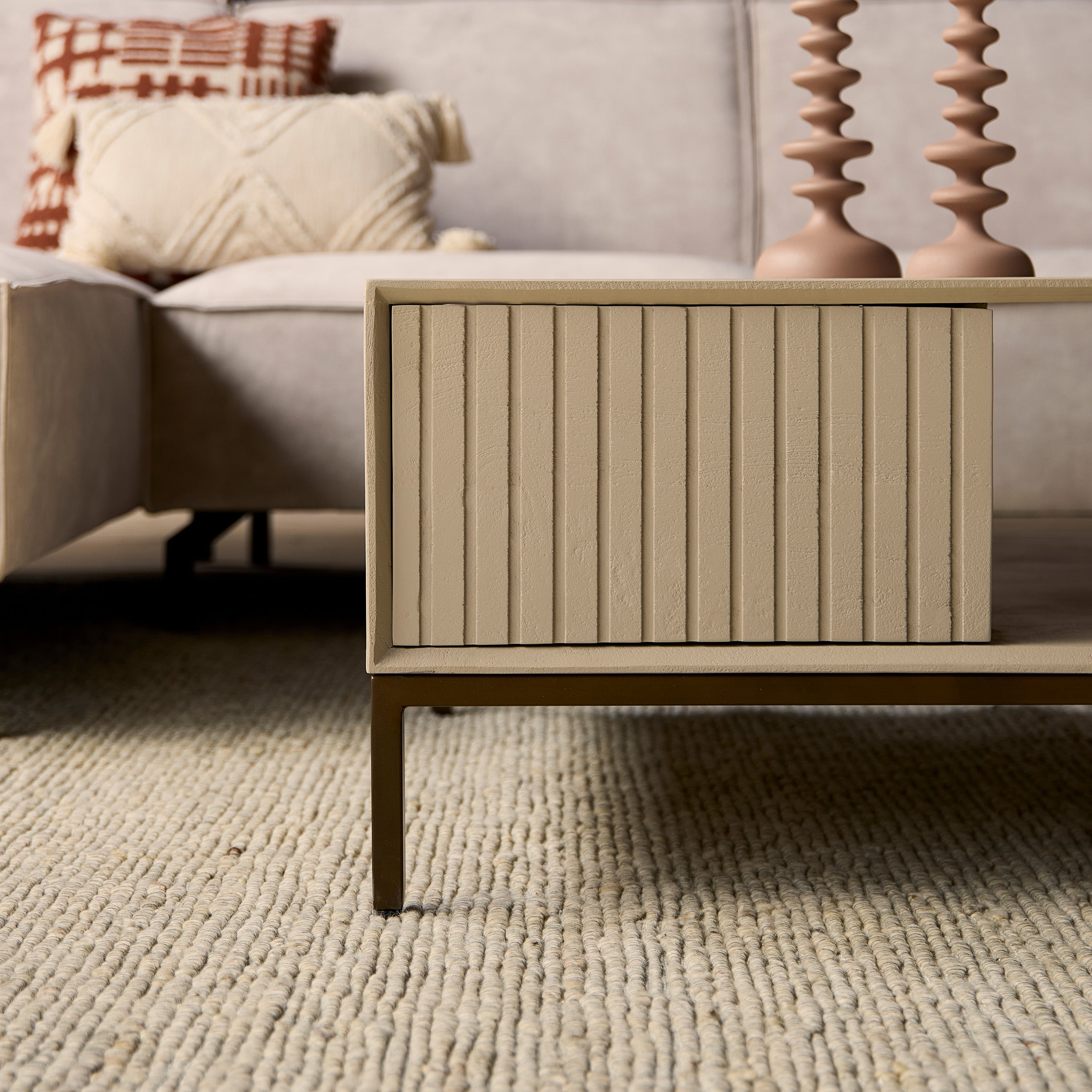 Salontafel Madison Sand | Mangohout | 80x80