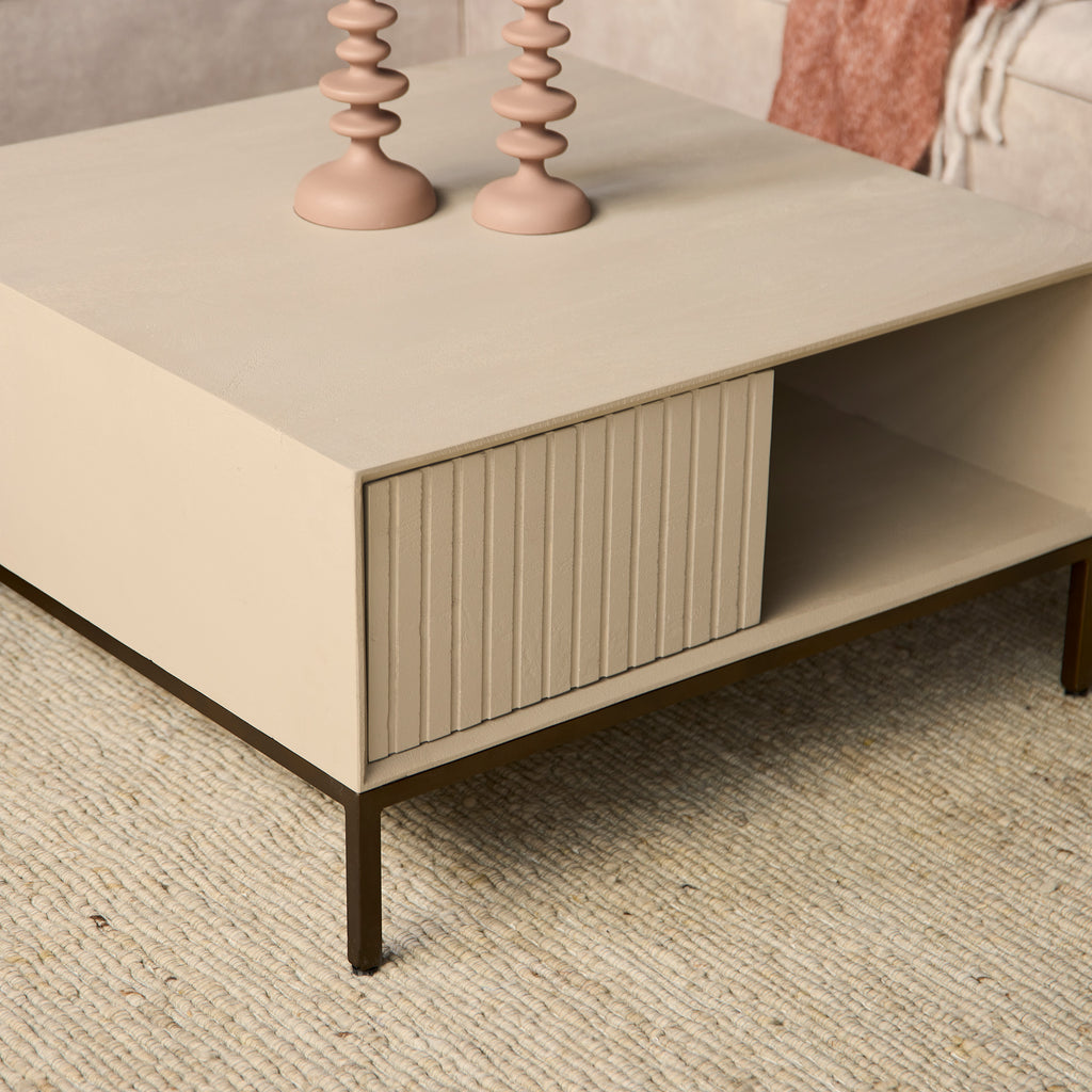 Salontafel Madison Sand | Mangohout | 80x80