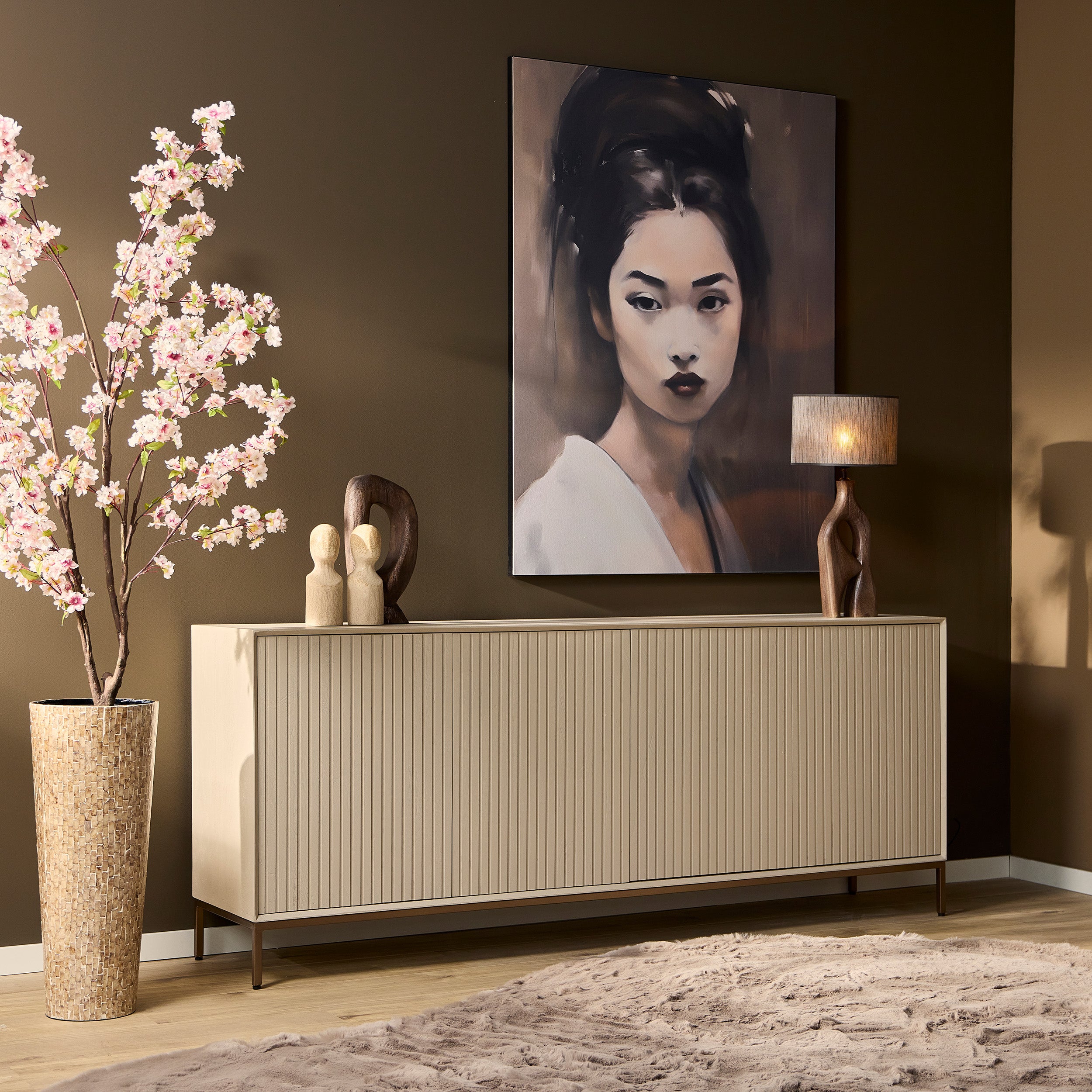 Dressoir Madison Sand | 4 Deuren | Mangohout Sand