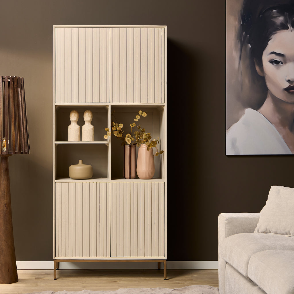 Vakkenkast Madison Sand | Latten | Mangohout Sand