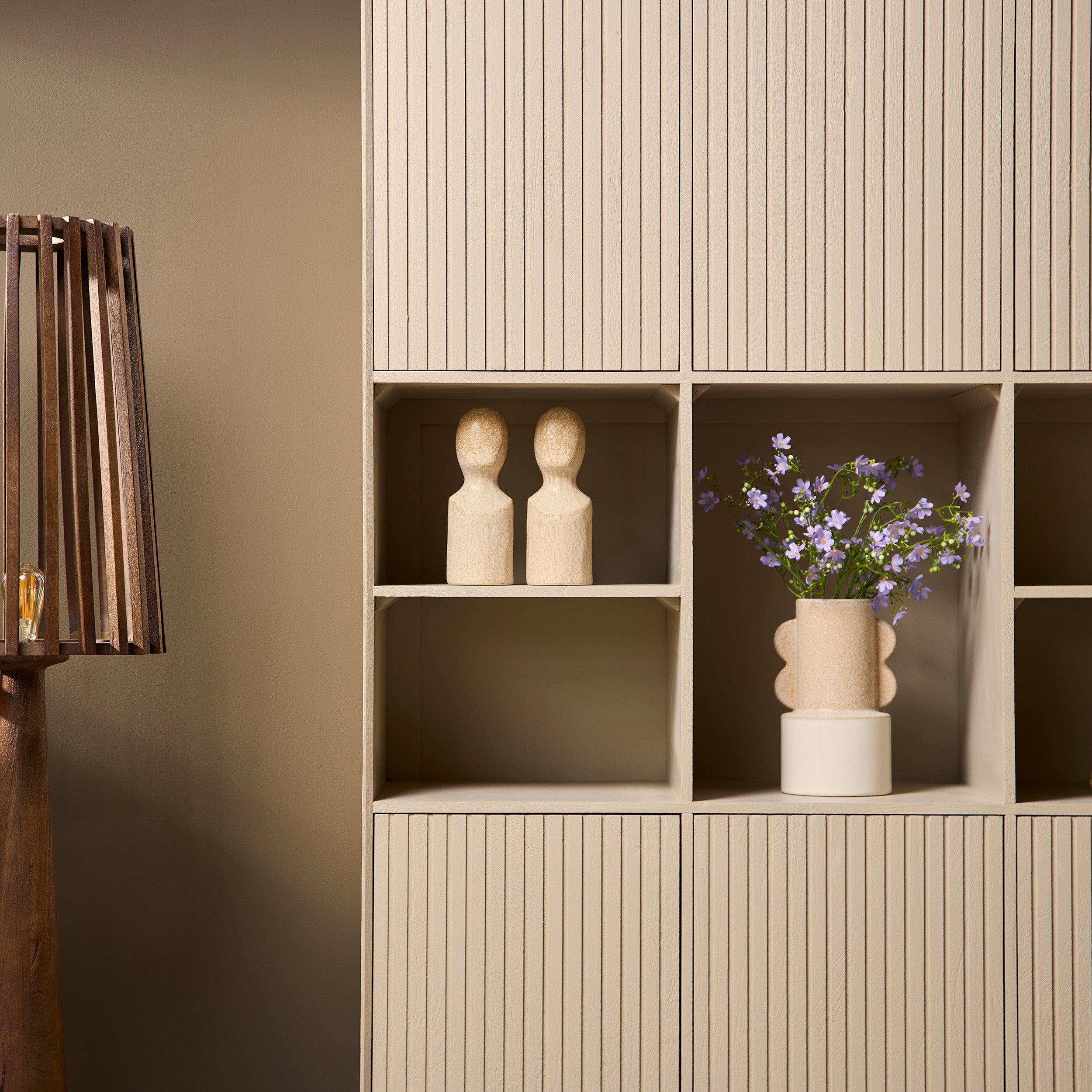 Vakkenkast Madison XL | Sand | Mangohout & Metaal