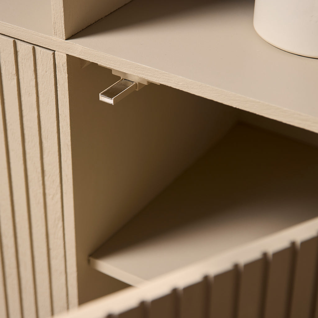 Vakkenkast Madison XL | Sand | Mangohout & Metaal
