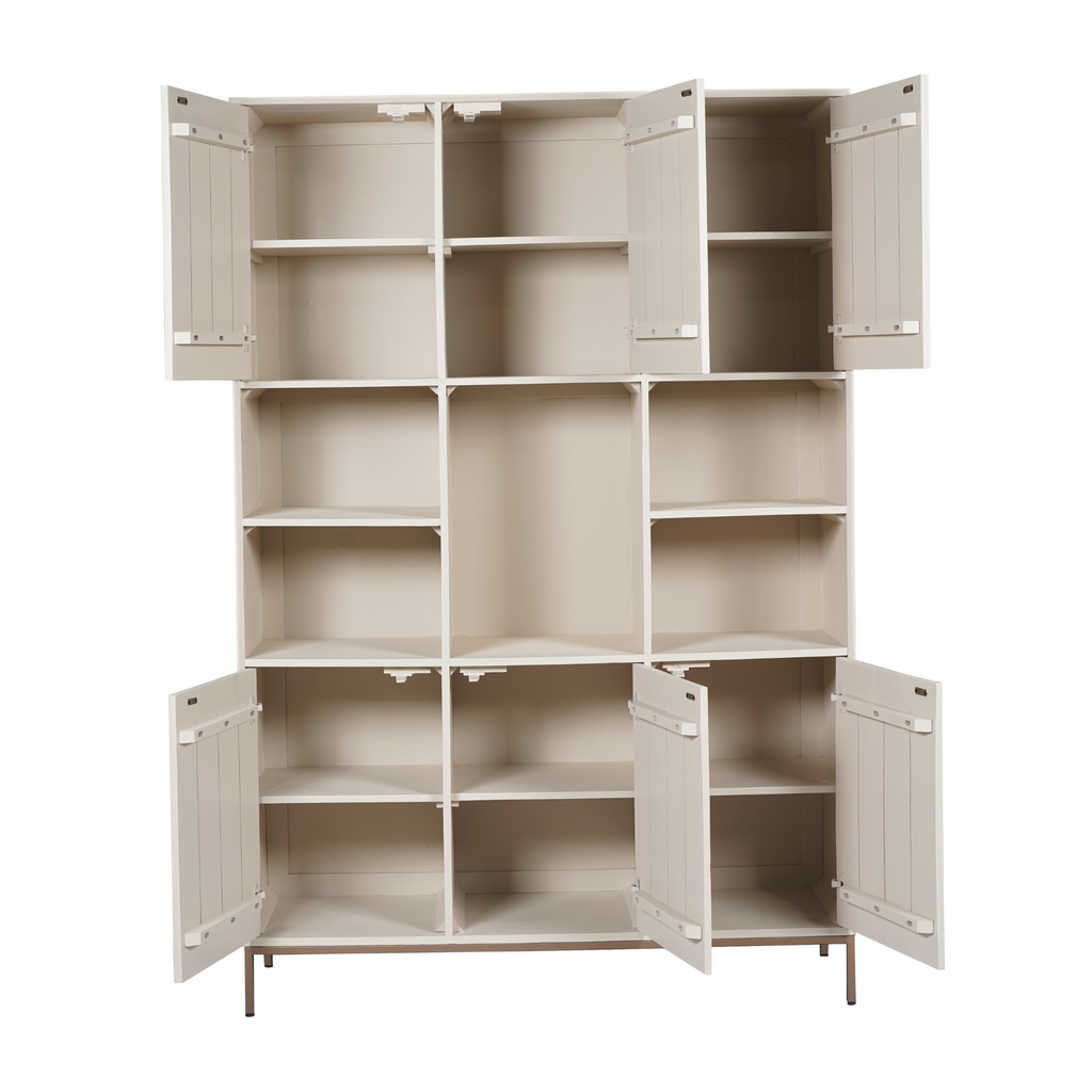 Vakkenkast Madison XL | Sand | Mangohout & Metaal