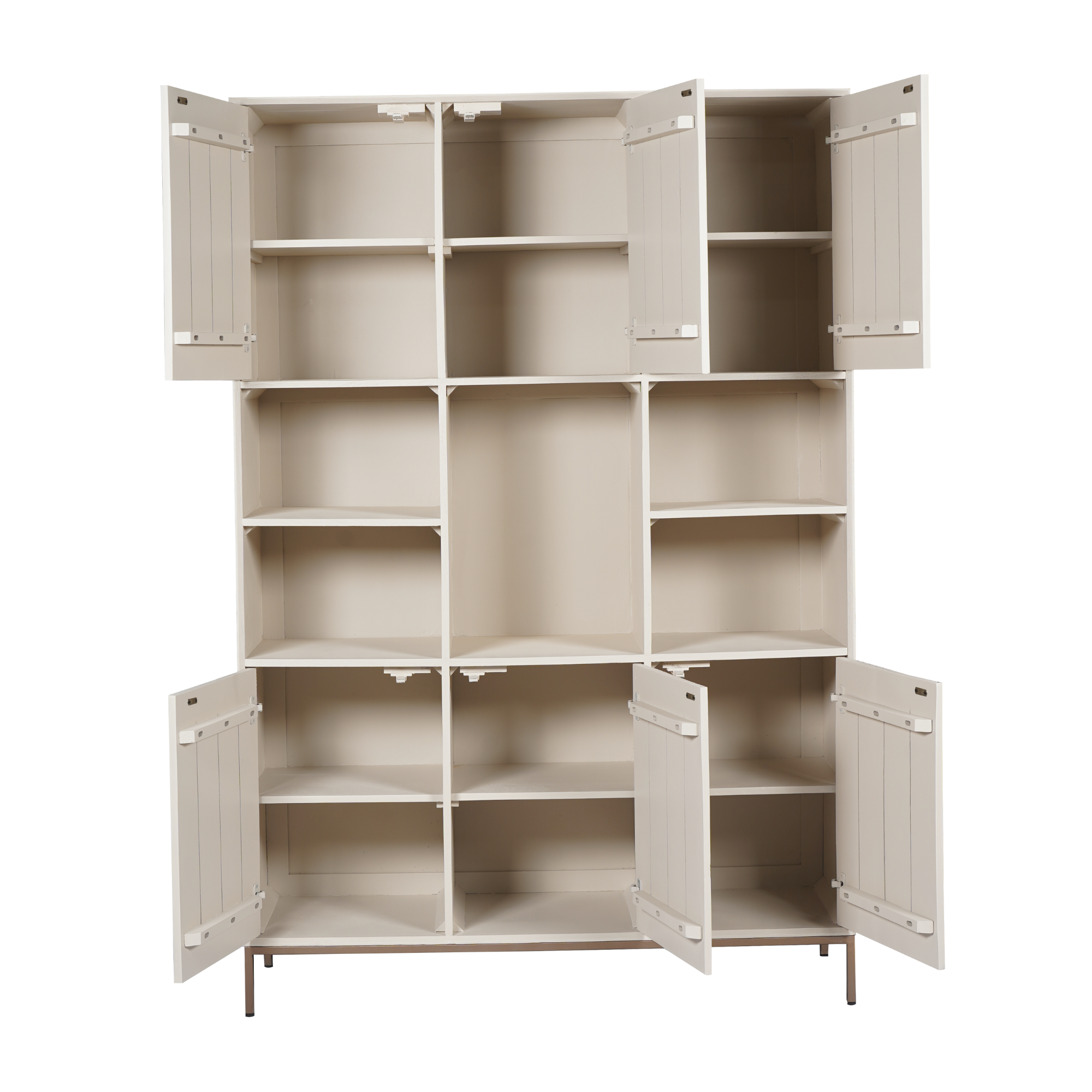 Vakkenkast Madison XL | Sand | Mangohout & Metaal