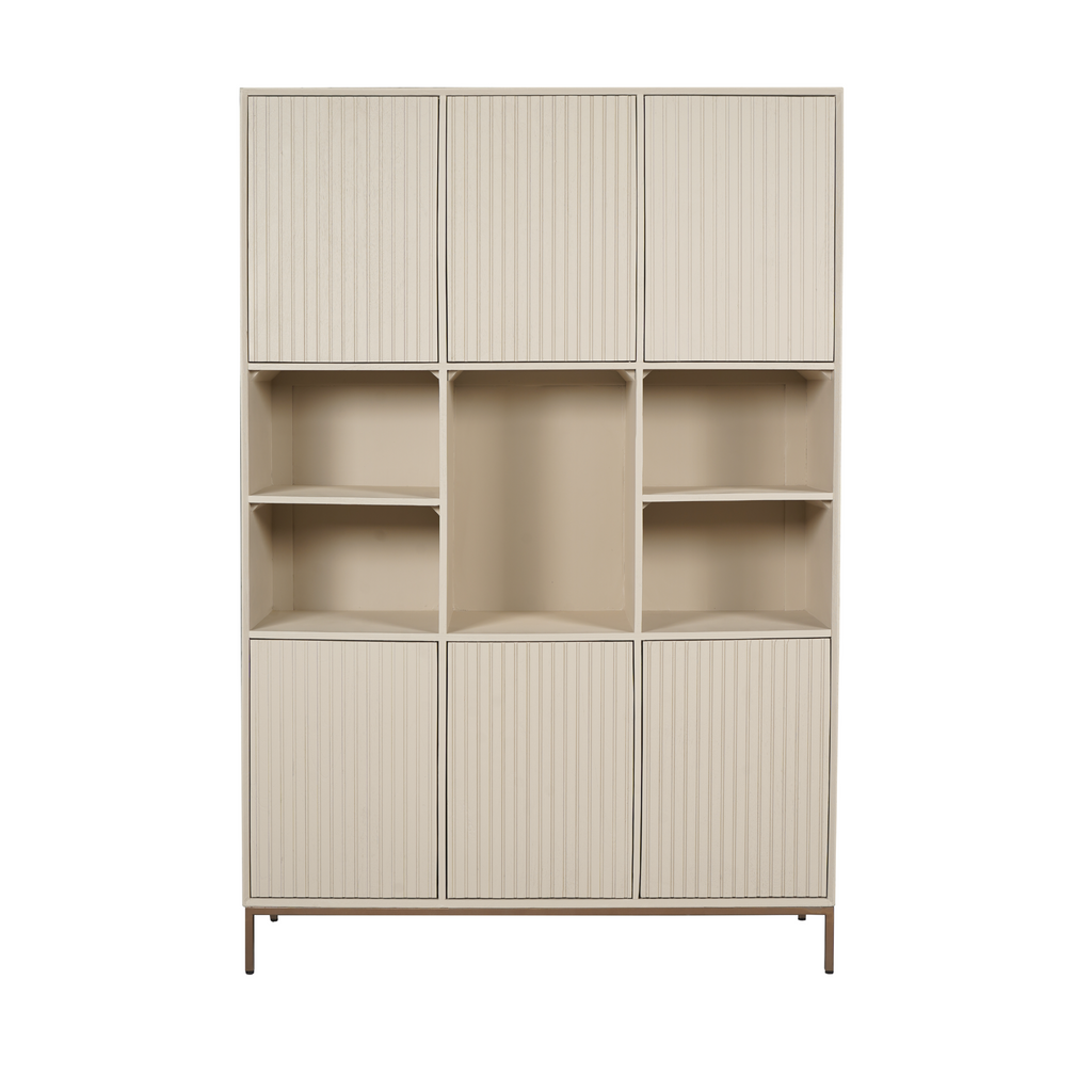Vakkenkast Madison XL | Sand | Mangohout & Metaal