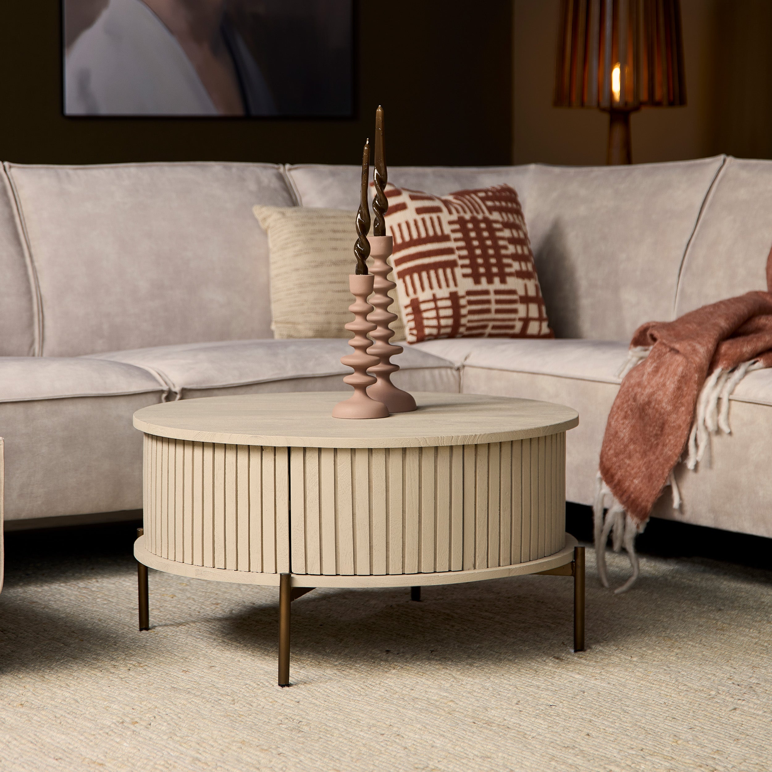 Salontafel Madison | 2 Lades | Mangohout Sand