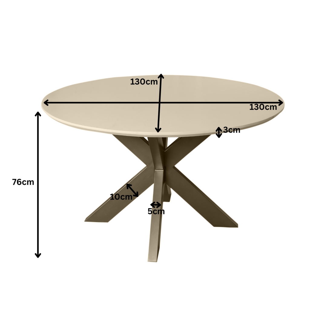 Eettafel Madison Sand | Mangohout | Bronzen poot