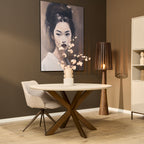 Eettafel Madison Sand | Mangohout | Sand & Brons