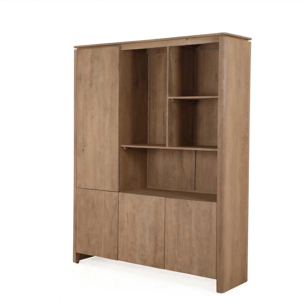 Vakkenkast XL Dallas Naturel Mangohout 160 cm