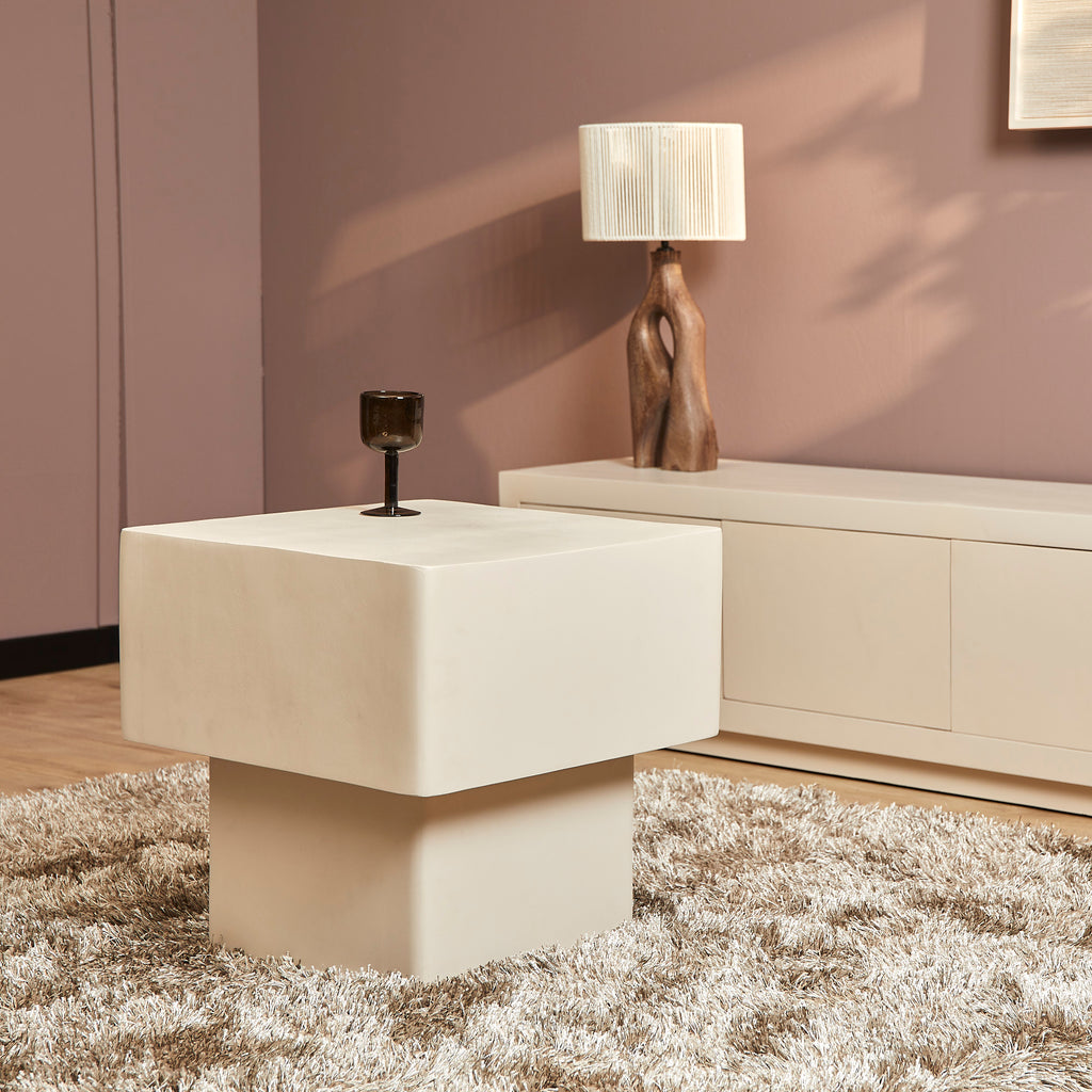 Salontafel Saya | Vierkant | Mangohout zandkleur