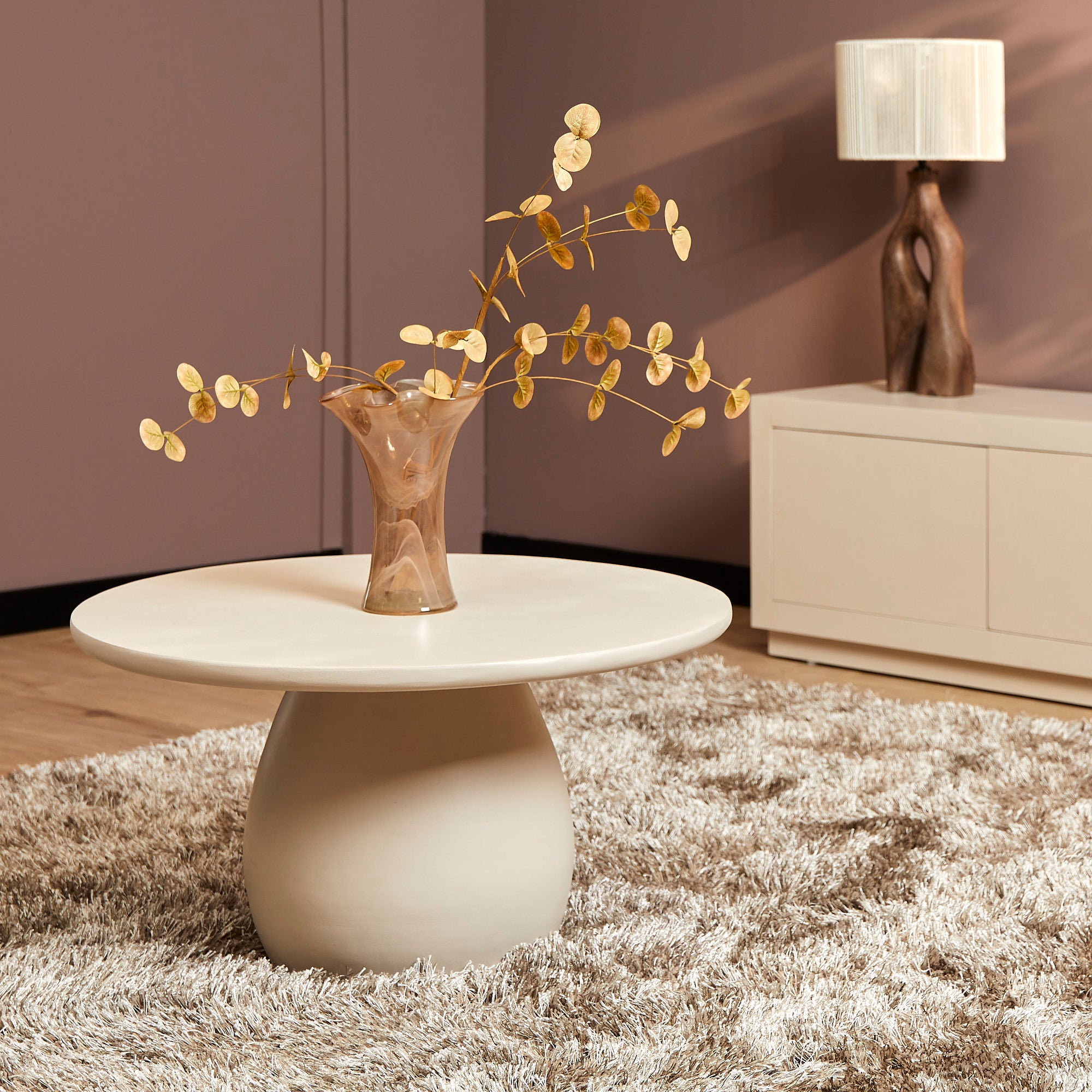 Salontafel Mosi | Rond | Mangohout zandkleur