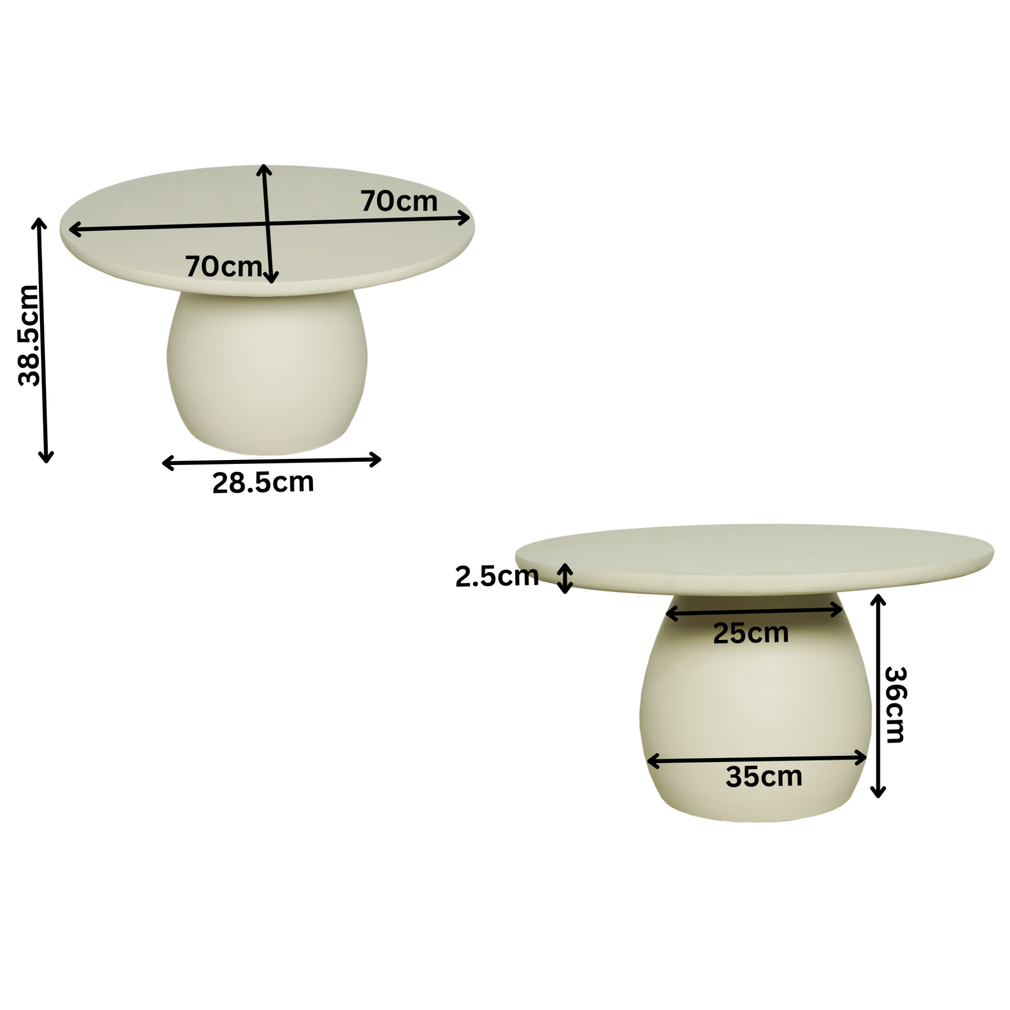 Salontafel Mosi | Rond | Mangohout zandkleur