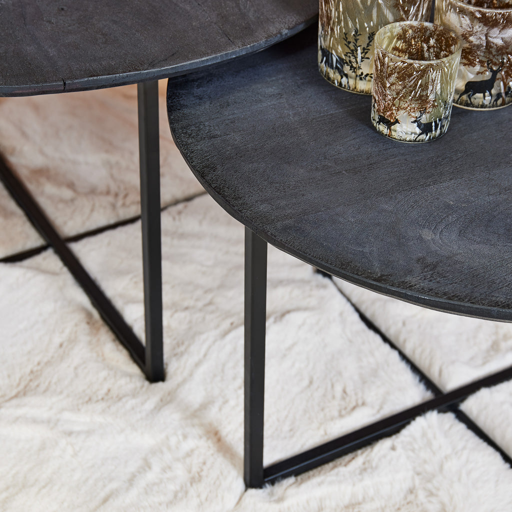 Salontafel Arlington | Set van 2 | Mangohout Zwart