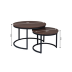 Salontafel Otik Walnut | Set van 2 | Rond eiken