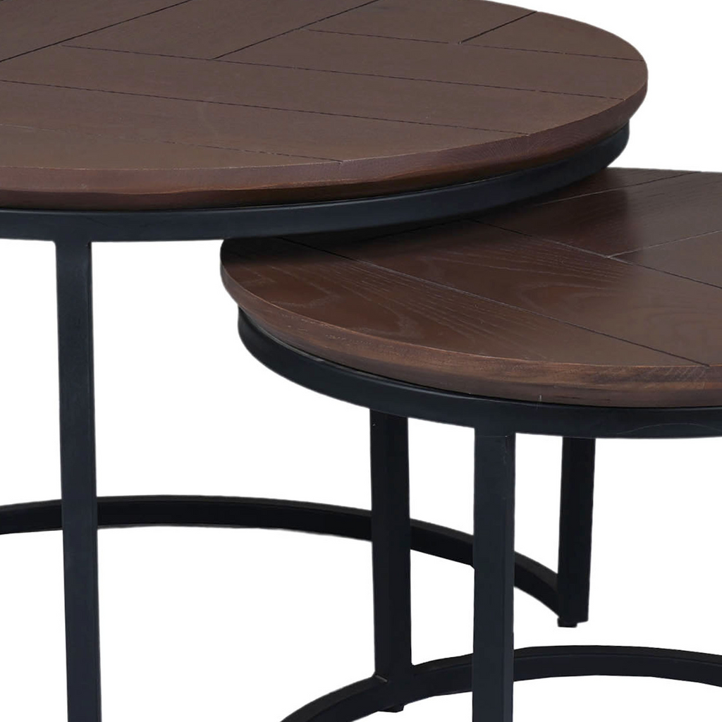 Salontafel Otik Black | Set van 2 | Eiken & Metaal