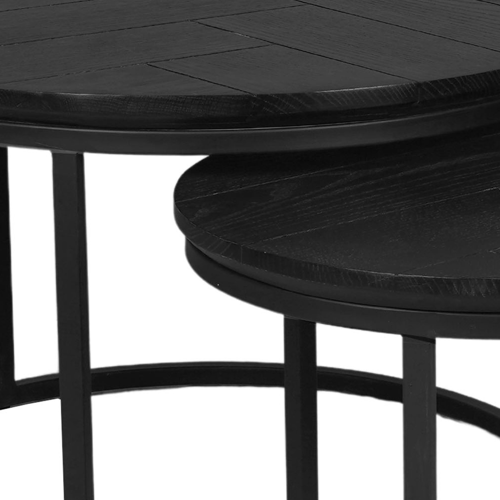 Salontafel Otik Black | Set van 2 | Eiken & Metaal