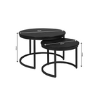 Salontafel Otik Black | Set van 2 | Eiken & Metaal