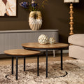 Salontafel Otik Naturel | Set van 2 | Eiken & zwart