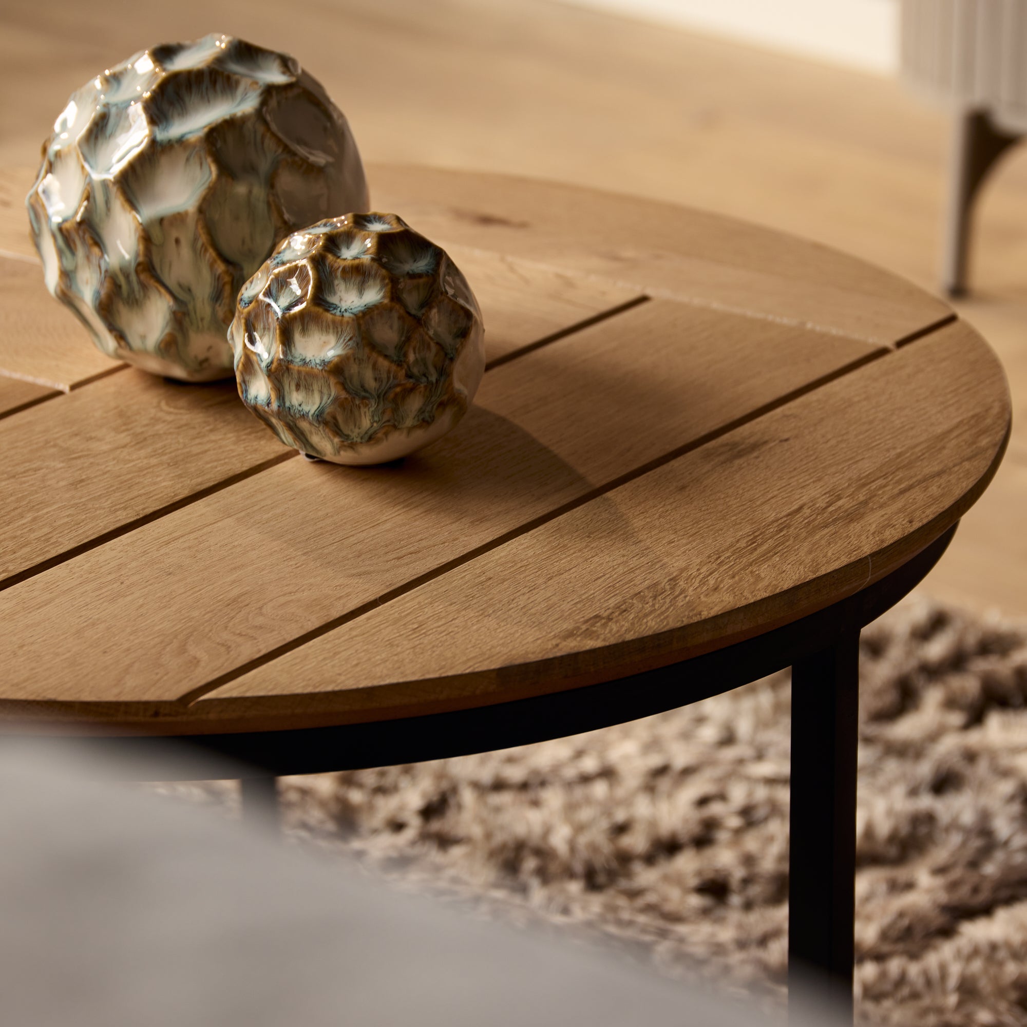 Salontafel Otik Naturel | Set van 2 | Eiken & zwart