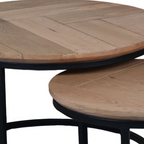 Salontafel Otik Naturel | Set van 2 | Eiken & zwart