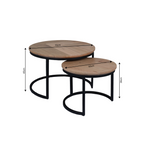 Salontafel Otik Naturel | Set van 2 | Eiken & zwart