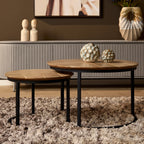 Salontafel Otik Naturel | Set van 2 | Eiken & zwart