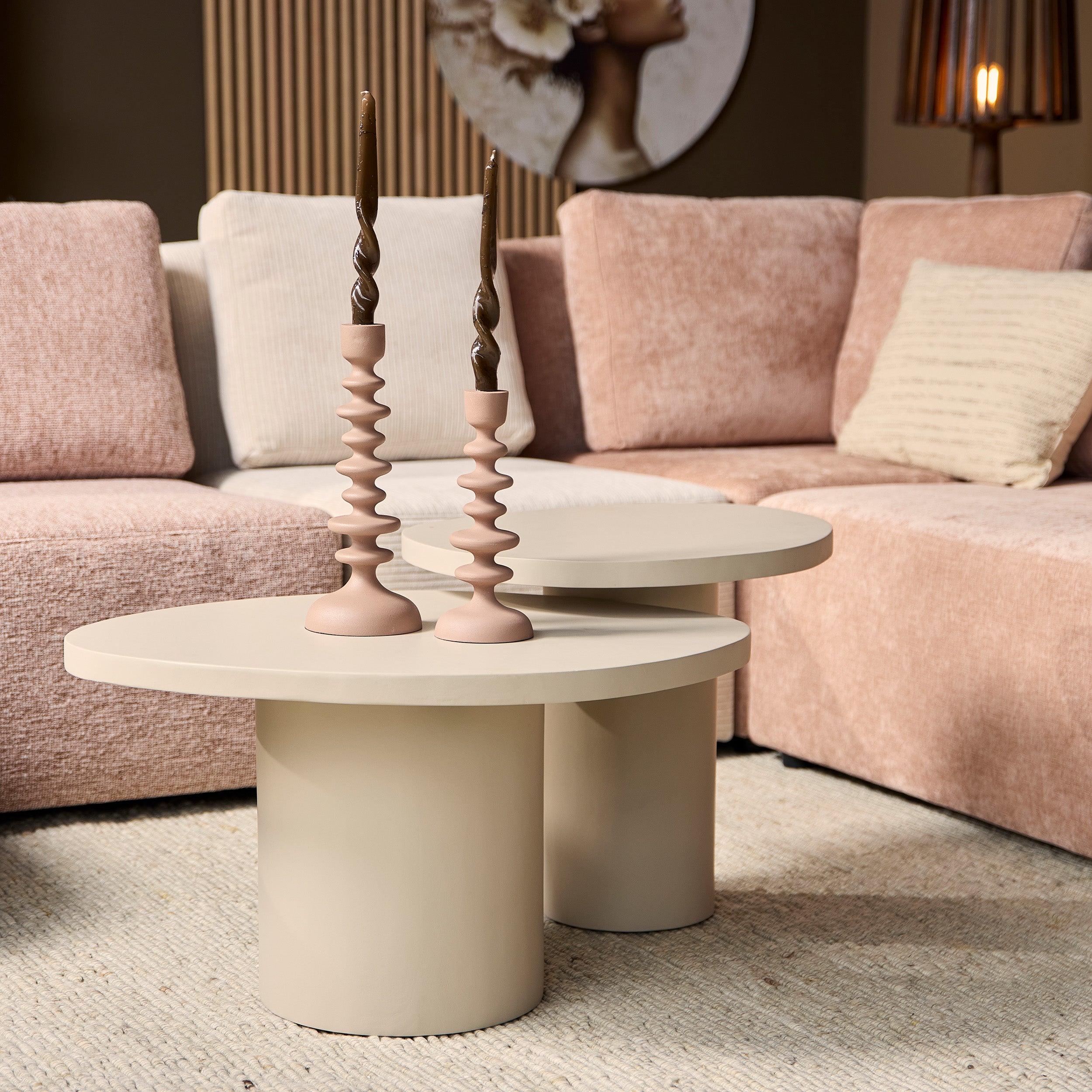 Salontafel Mirre | Set van 2 | Mango zand