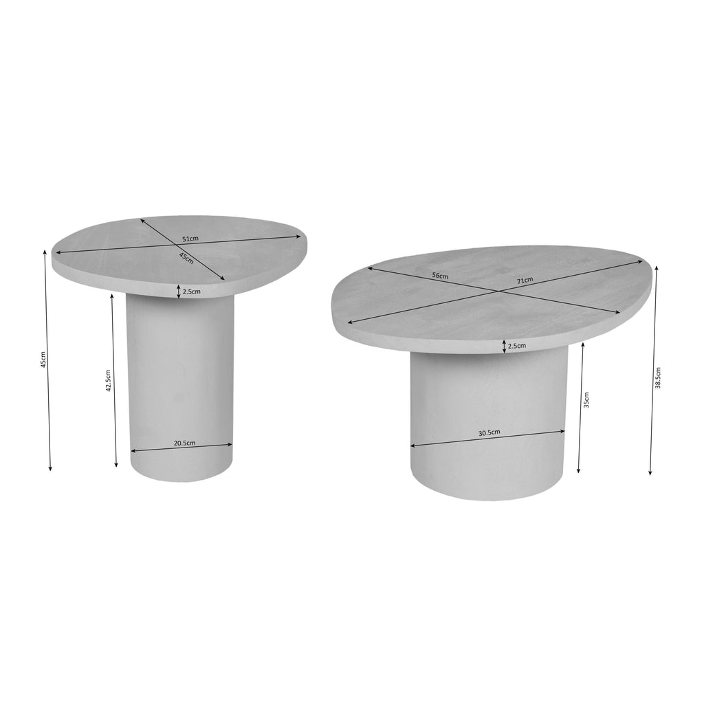 Salontafel Mirre | Set van 2 | Mango zand